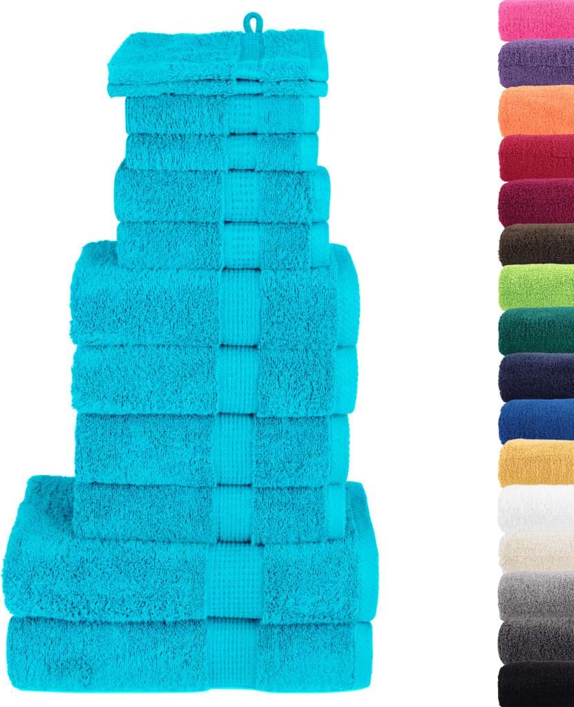 vidaXL 12 tlg. Premium-Handtuch-Set SOLUND Türkis 600 g/m²
