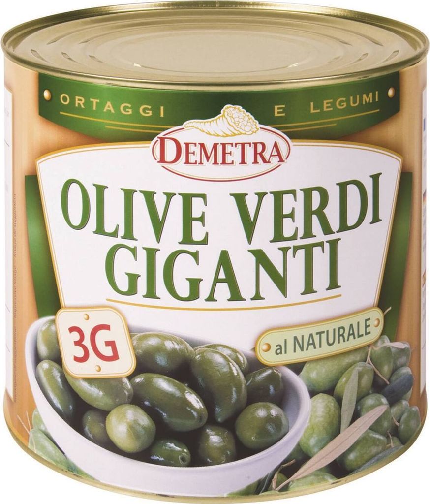 Grüne Riesenoliven 3G natur 2,5 kg - Demetra Produktbild 