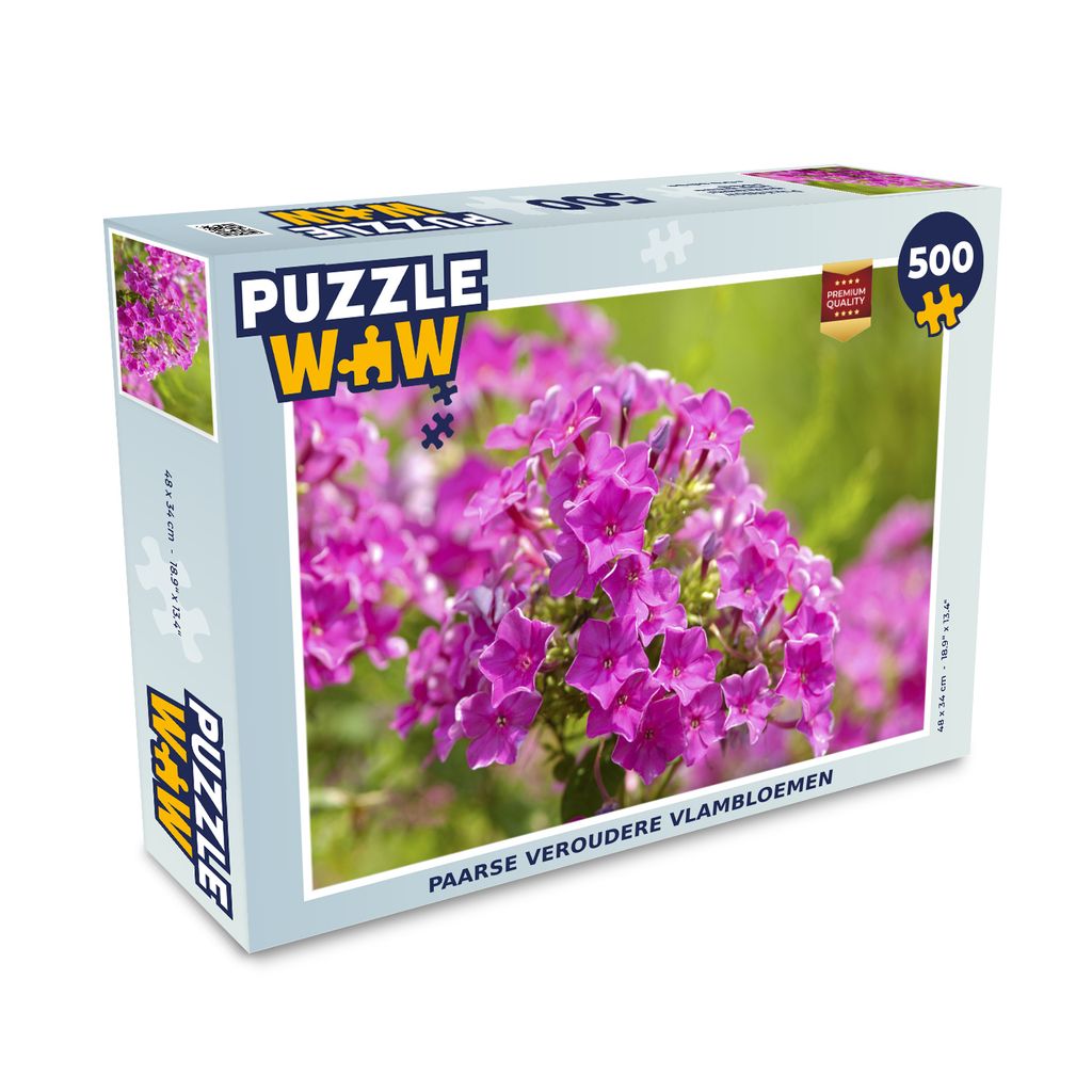 MuchoWow Puzzle 500 Teile Lila alternde Flammenblumen - 500 Teile - Kinder - Selberbauen - Puzzlespiele