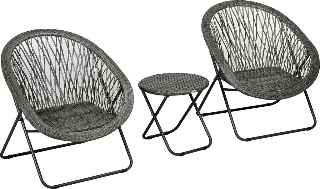 Mobilier de jardin gain de place pour petit espace extérieur gris