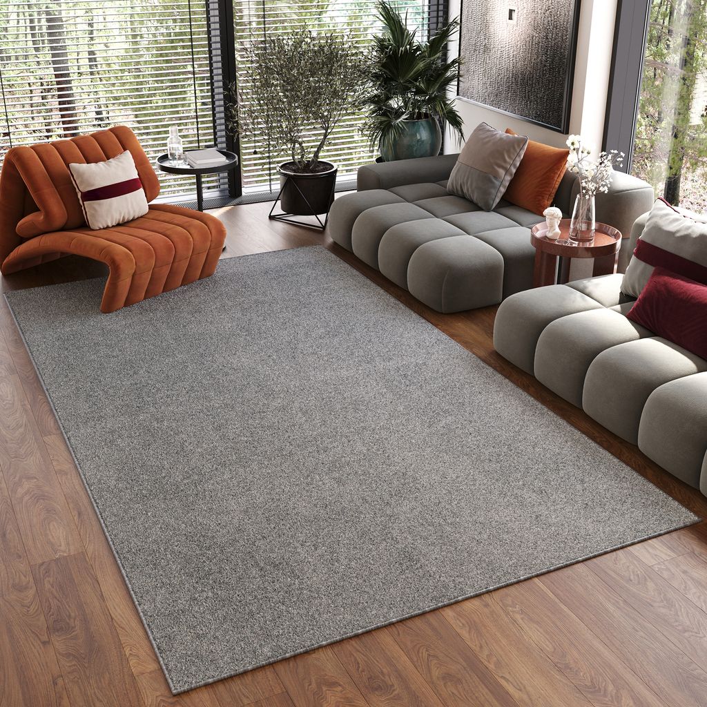 Tapiso Koberec NOYAN Modern Unicoloured Silver Obývacia Obrázok produktu 