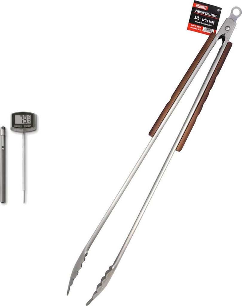 56 cm BBQ XXL Grillzange + Weber Digital Thermometer Basic 8304 | 6492