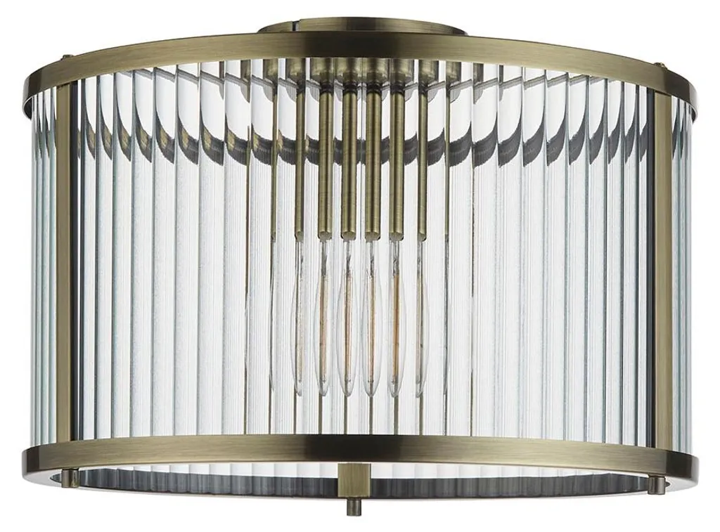Suspension RIDGETON Endon en laiton vieilli et verre E27 - Ø31cm IP20