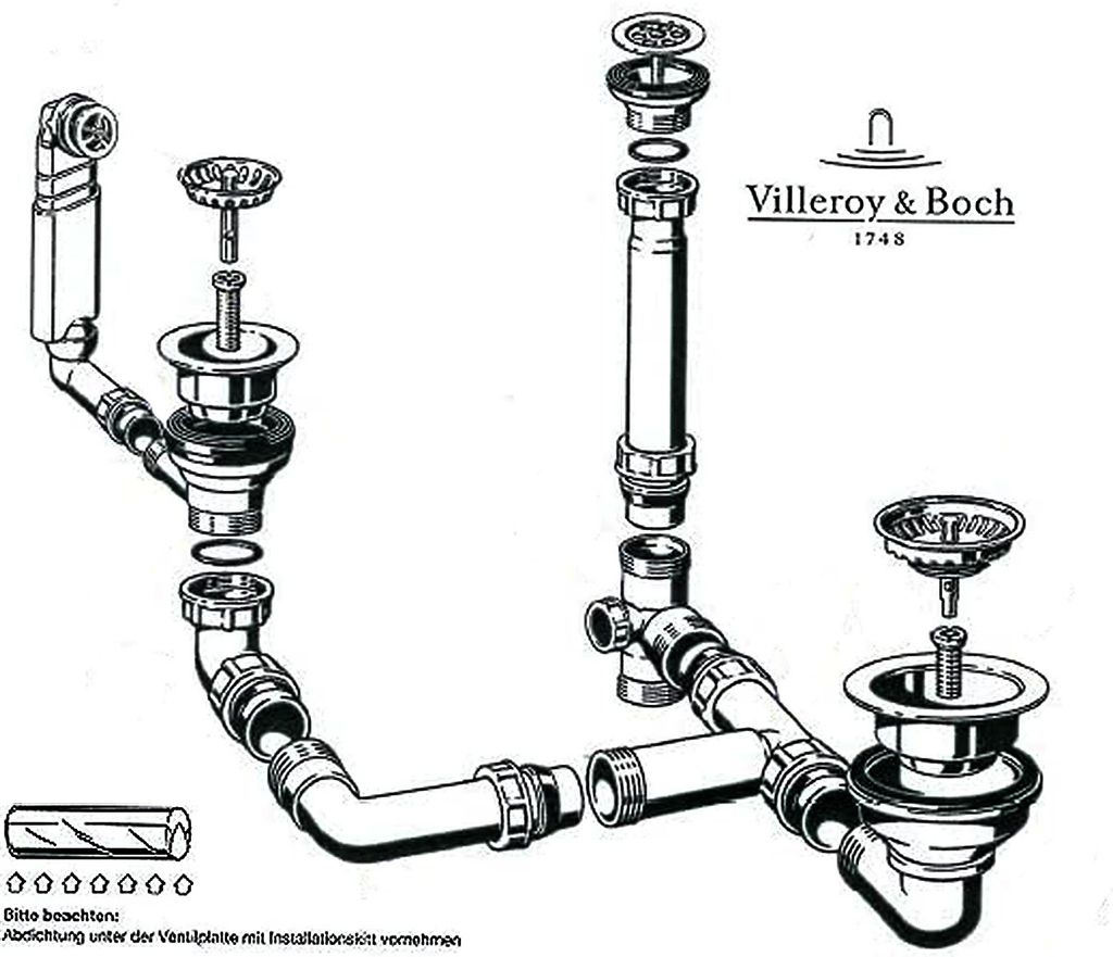 Villeroy & Boch Ab- und Überlaufgarnitur für SOLO Eck in Produktbild 