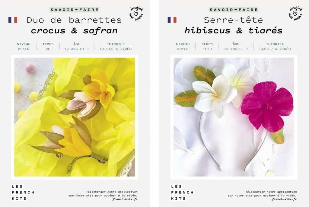 Accessoires Cheveux DIY : Kit Fleurs avec Barrettes et Bandeau Souple