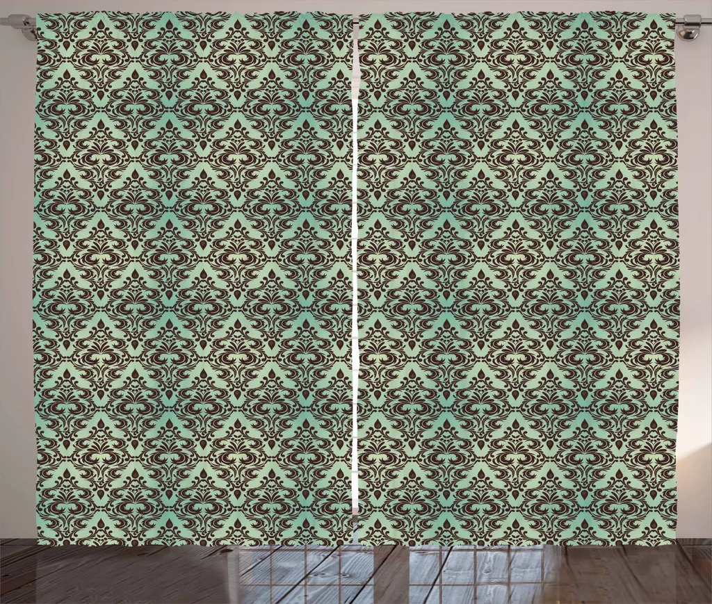 Tenda Floreale ABAKUHAUS Menta e Marrone | Oasi di Relax 280x175