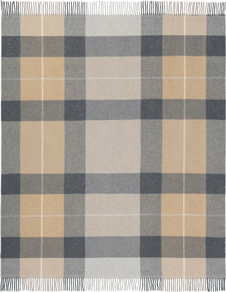 Plaid Biederlack Quito Beige 130x170cm - Coperta di Lusso in Lana