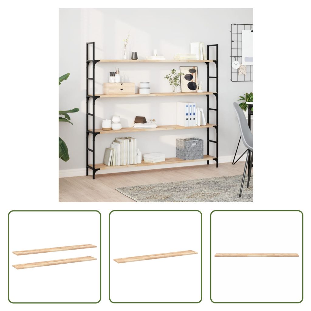 The Living Store Schweberegale 2 Stk. 120x20x2 cm Massivholz Akazie Unbehandelt