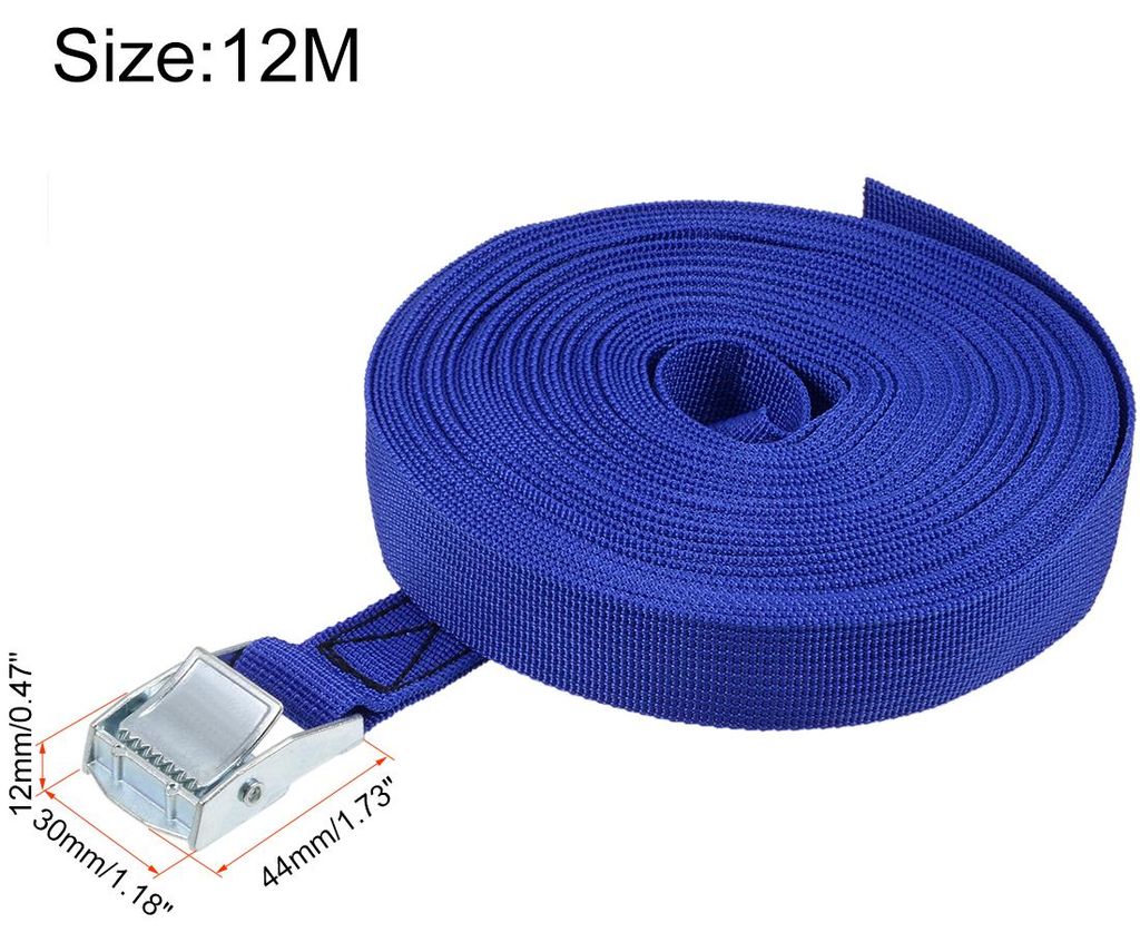 2Stk Nockenschnalle Zurrgurt 12Mx25mm 250Kg Ladekappe Polypropylen fš¹r Transport Fracht Blau