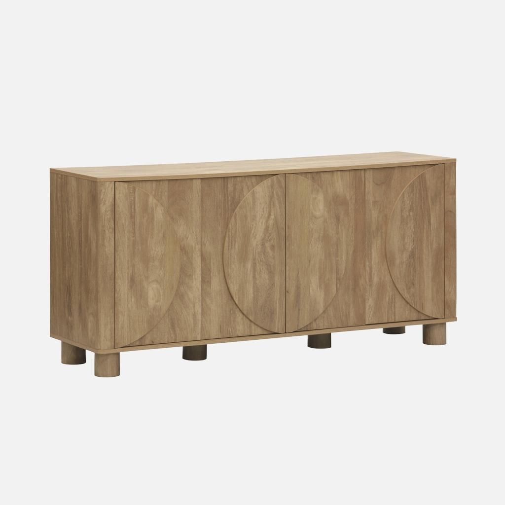 sweeek - Sideboard mit Holzdekor und 4 Türen 155 cm - Produktbild 