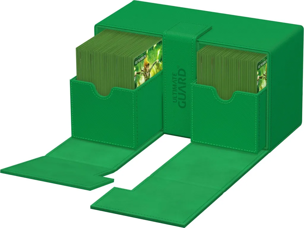 Boîte rigide avec compartiment accessoires Ultimate Guard vert 200+ - 8