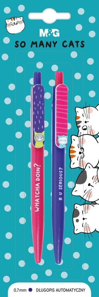 M&G automatic pen 0.7 So Many Cats 2 Stück