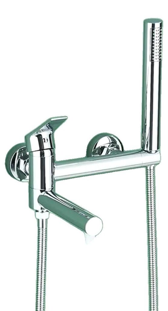 Badewannenarmatur, Wandmontage, zeitgenössisches Design, Chrom B