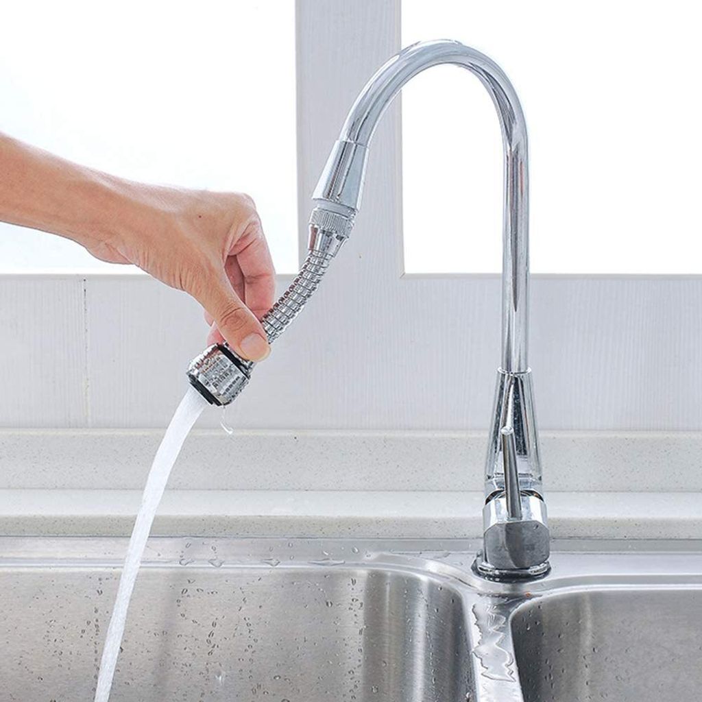 Wasserhahn Verlängerung, Mod." Long", Flexibler Wasserhahn Aufsatz, Drehbarer Wasserhahn Aufsatz 360 Grad, für Waschbecken, Spüle etc., H0130