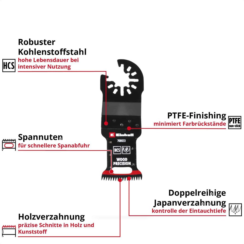 EINHELL Tauchsägeblatt, 708033, HCS Japanverzahnung, 32 mm