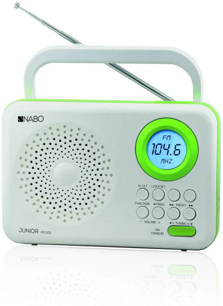 Radio FM NABO JUNIOR PR 510 blanc-vert pour chambre enfant et ado