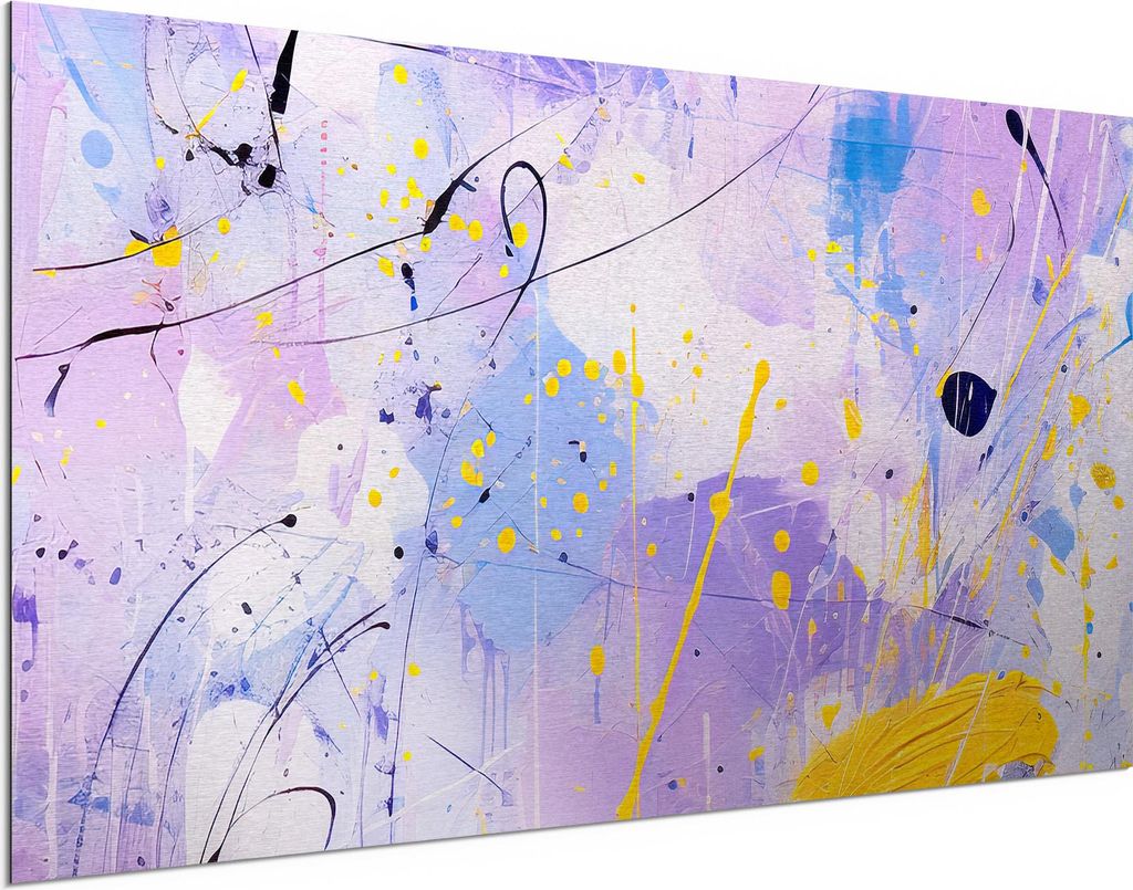 DEQORI Alu-Dibond Bild Silber 100x50 cm 'Die Sonnenblitze' Wandbild Metall dünn Design
