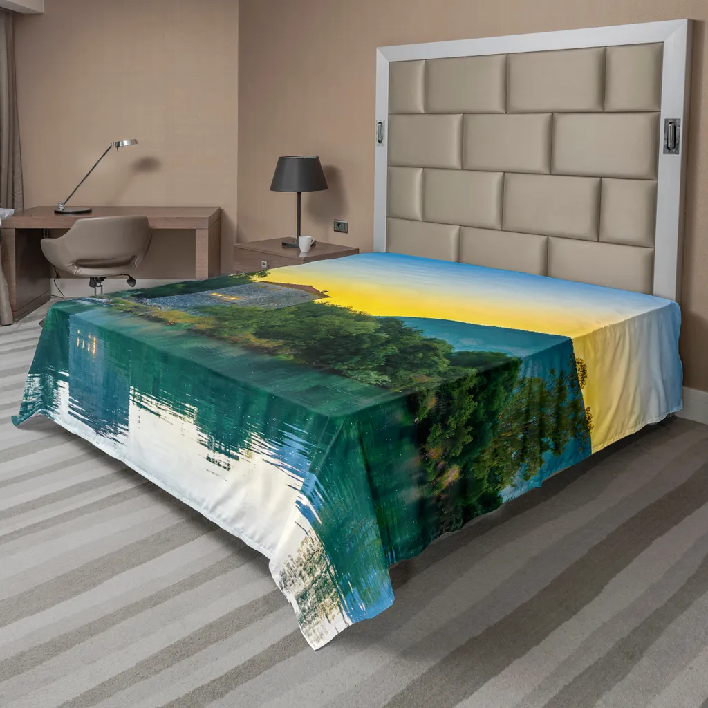 Lenzuolo Sopra ABAKUHAUS 205x244 cm - Microfibra No Stiro Blu Verde