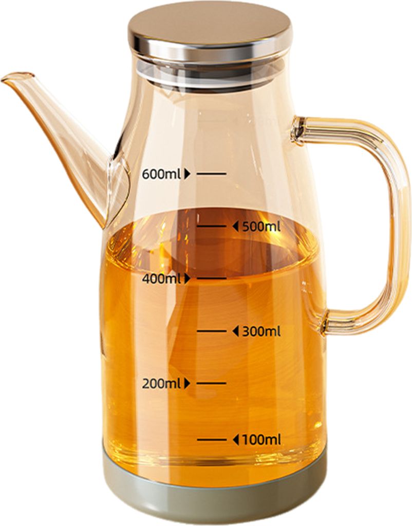 Ölspenderflasche aus Glas mit tropffreiem Ausguss, 600/800/1000 ml, Öltopf mit großem Fassungsvermögen für Essig, Sojasauce, Küchenhelfer in ...