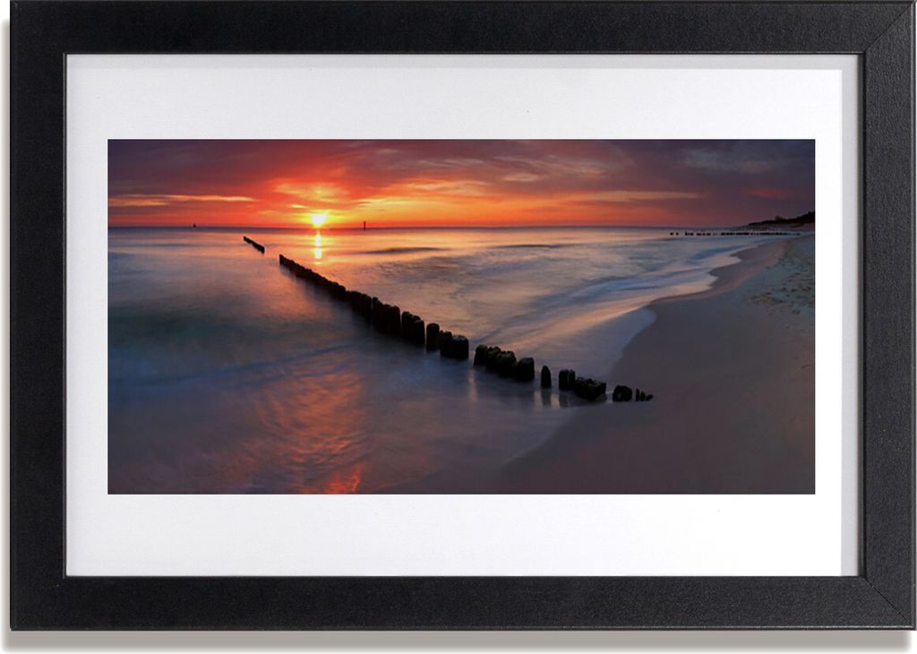 Bild 30x20 MDF-Rahmen Wandkunst Strand Meer Landschaft