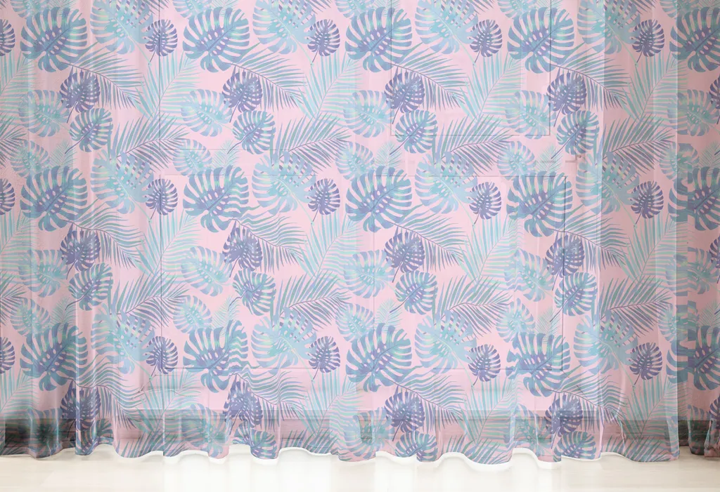 ABAKUHAUS Tapisserie Rose Pâle Motif Tropical Hawaï 274 x 274 cm en Satin