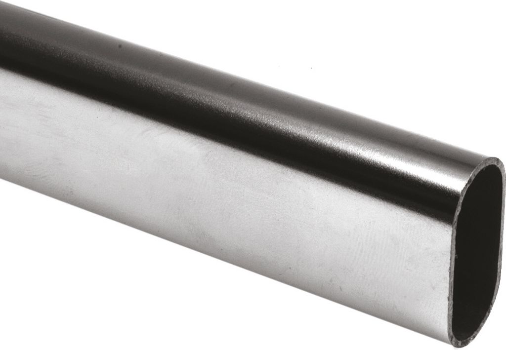 HSI Konfektionsrohr, oval à 1,20m, verchromt, 30x15x1,0mm, 1 STK