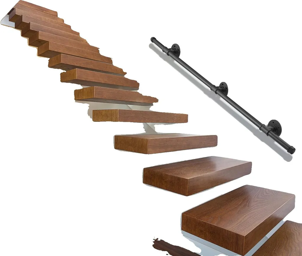 Main courante escalier intérieur 1,5 m pour sécurité seniors et PMR