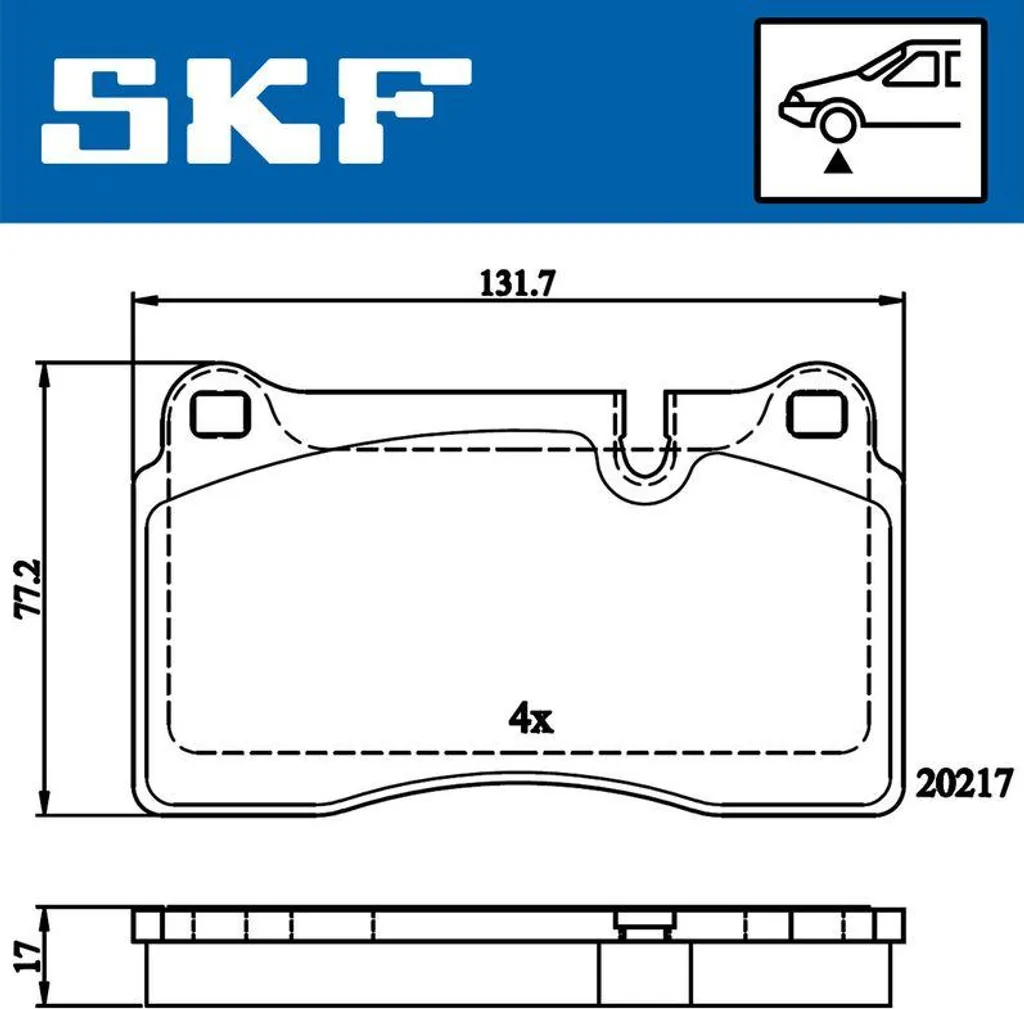 SKF VKBP 80609 Jeu de Plaquettes de Frein à Disque OE 5H222D007AA