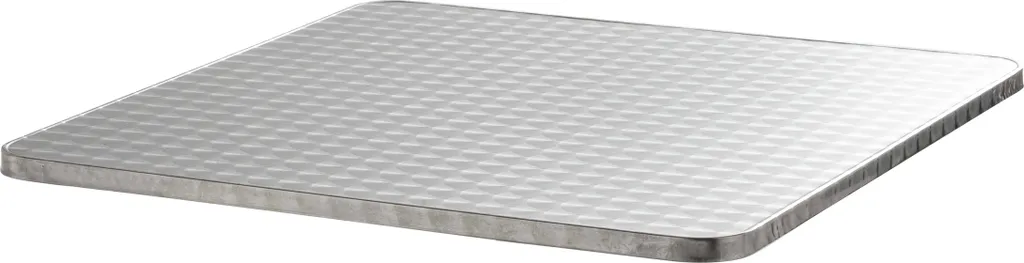 Piano Tavolo 70x70 Acciaio Inox e Truciolato Grigio | Brixton Oviala