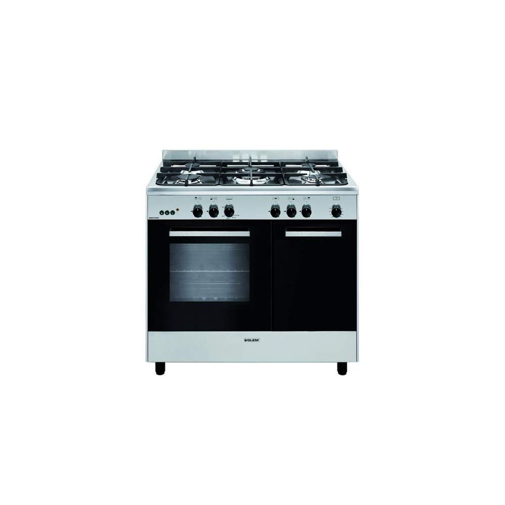Piano de cuisson gaz 66l 5 feux inox/noir - Glem - Image du produit 