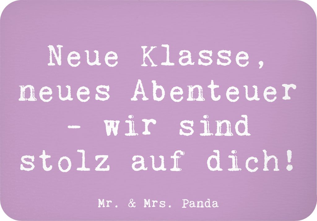 Mr. & Mrs. Panda magnet Spruch Erster Schultag Abenteuer - Lavendeltraum - Geschenk, holzmagnet, Neugier, wandmagnet, Trost, Kühlschrankmagnet, st...