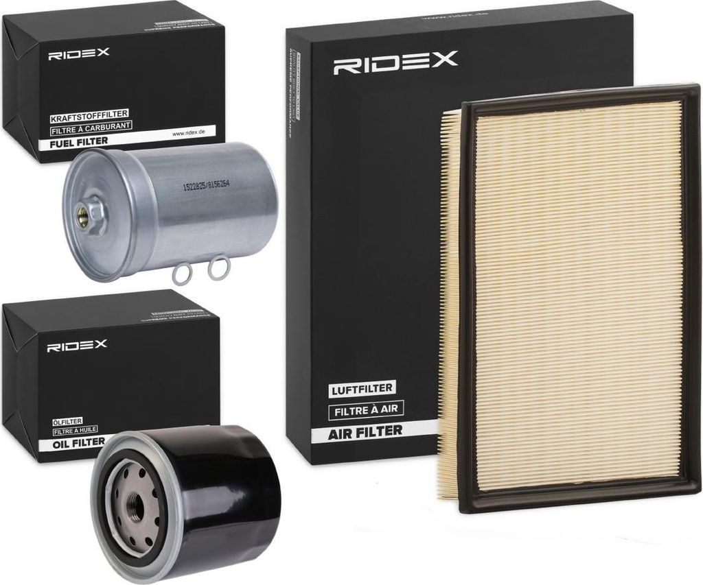 RIDEX Filterset Inspektionspaket Filtersatz für VOLVO 940 II Kombi (945) 940 Kombi (945) 240 Kombi (P245) 740 Kombi (745) 740 (744) 240 (P242, P244)