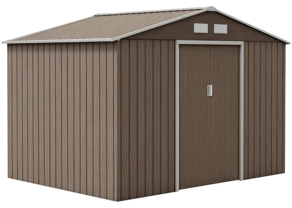 Abri de jardin anti-humidité Outsunny 4,9 m² avec toit en pente et air