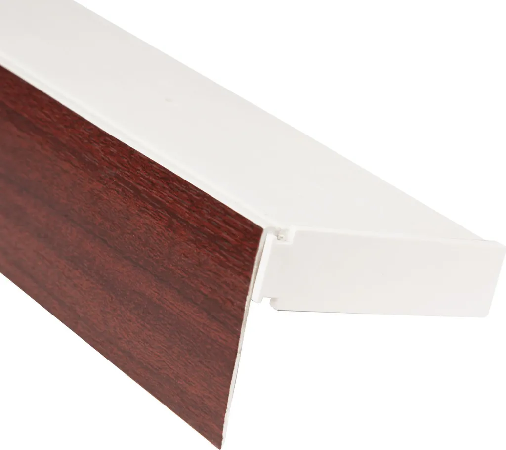 binario per tende a 2 binari con binario interno in plastica da 420 cm (2x90 cm, 2x120 cm), finiture in plastica effetto "NUSSBAUM", binario per tende