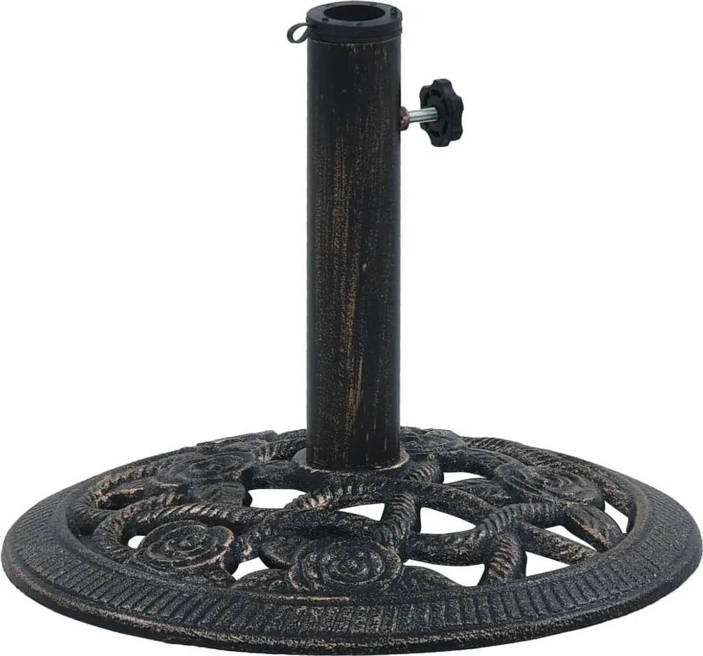 Supporto Ombrellone 40cm Ghisa The Living Store - 9kg Bronzo Nero