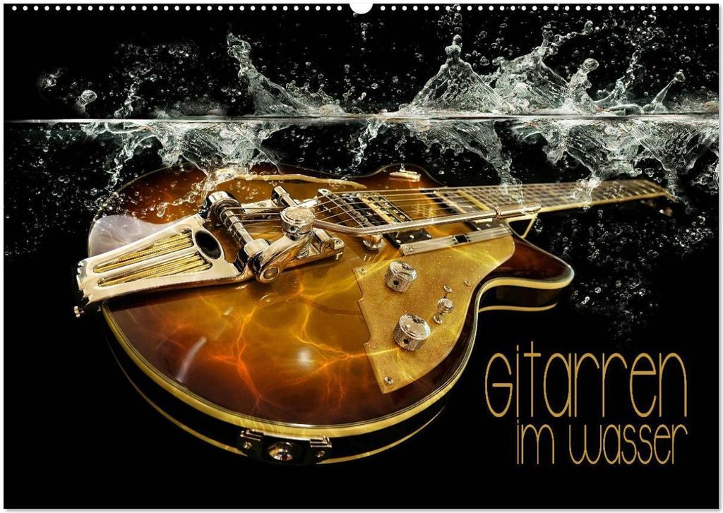 Gitarren im Wasser (Wandkalender 2026 DIN A2 quer), CALVENDO Monatskalender