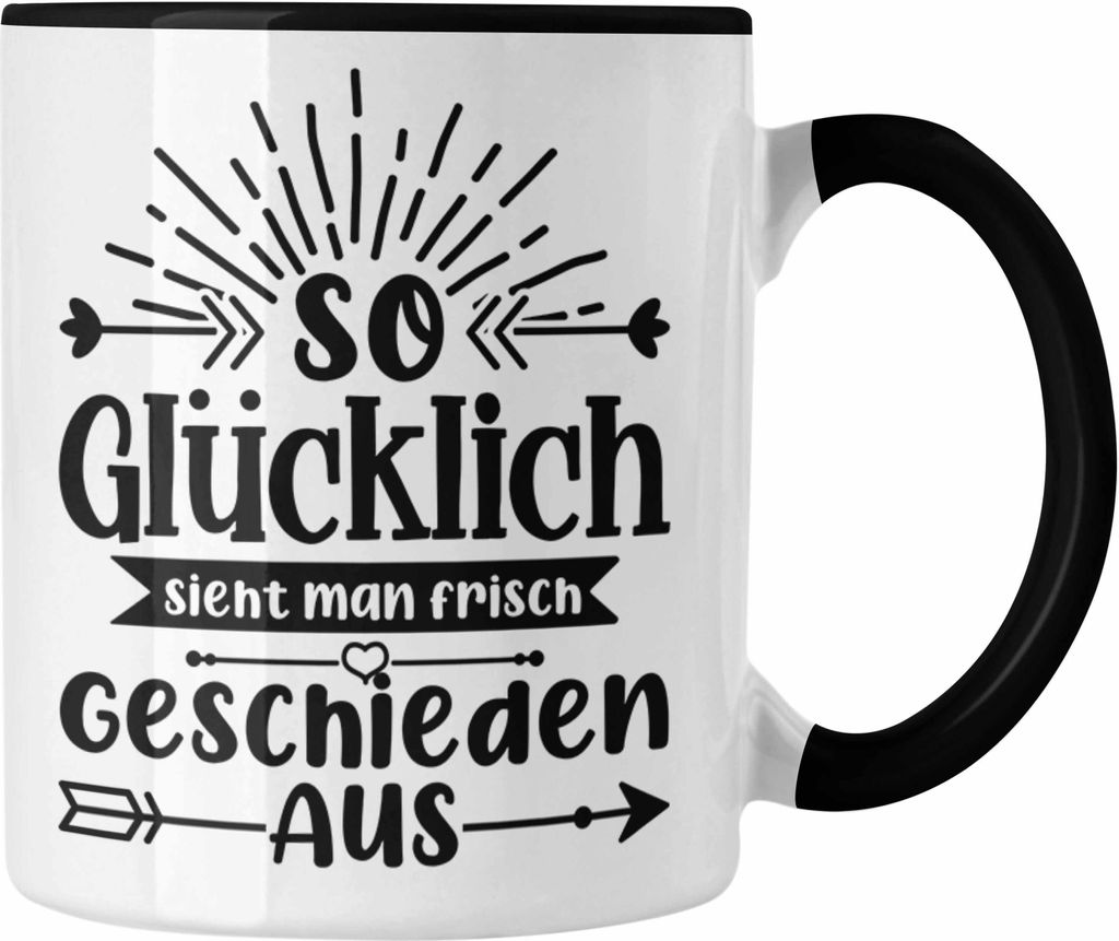 Trendation - Scheidung Tasse Scheidung Geschenkidee Lustig (Schwarz)