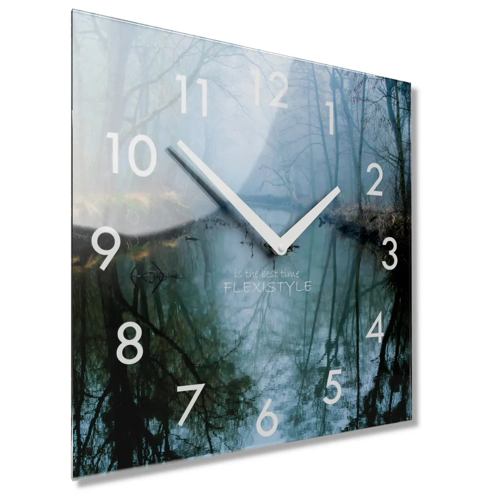 Horloge murale en verre au format carré - Décoration murale chic