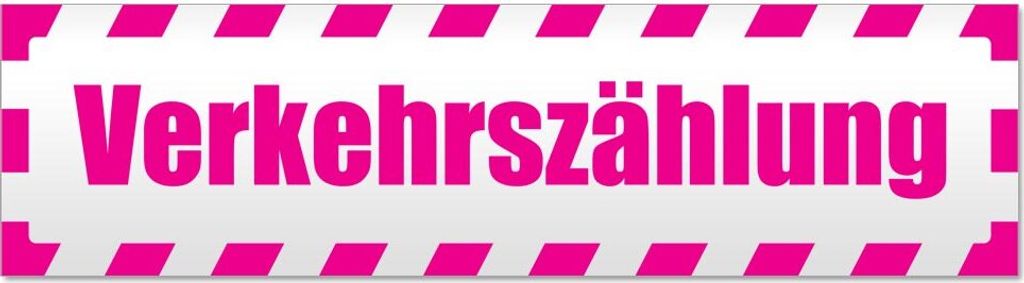 Verkehrszählung gestreift Magnetschild Schild magnetisch