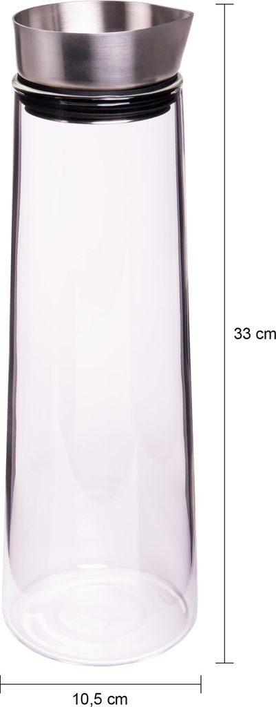 Glaskaraffe mit tiefem Edelstahlfilter 1 L | Karl
