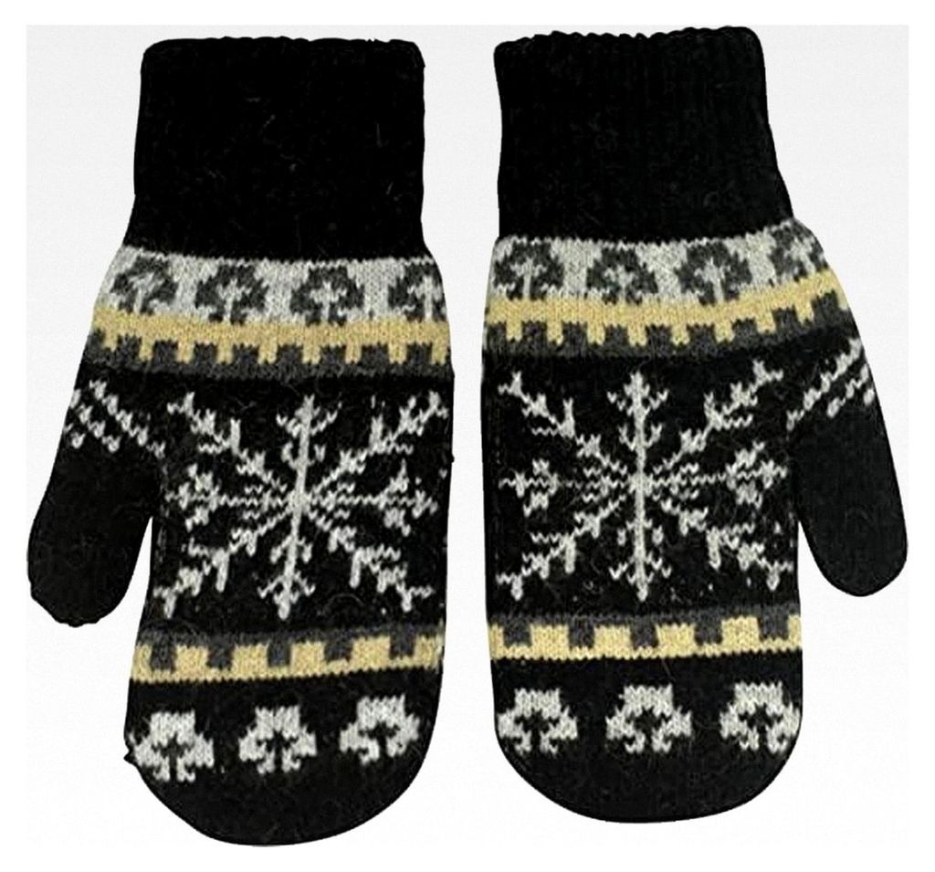 Damen-Fäustlinge ohne Umschlag, Schneestern-Motiv, Winterhandschuhe