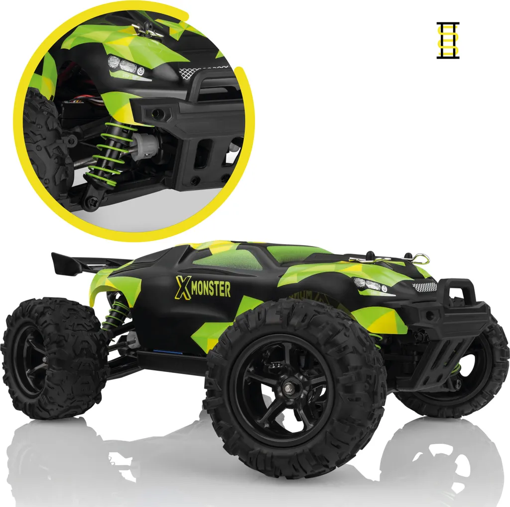 Voiture RC incassable 45 km/h X-Monster 3.5 avec 2 coques de rechange - 21