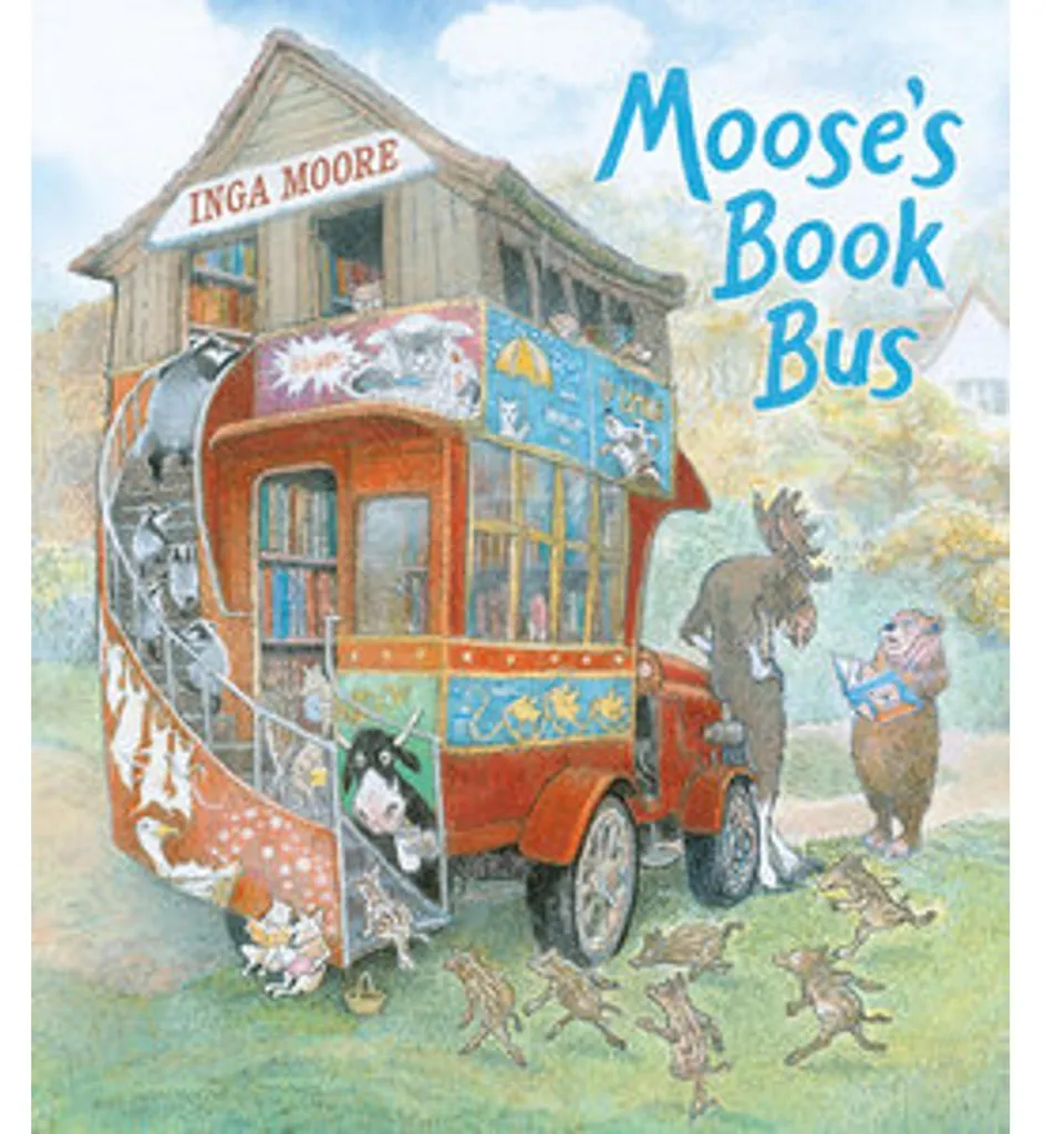 Livre Illustré Moose's Book Bus pour Enfants - Album Relié Curiosité