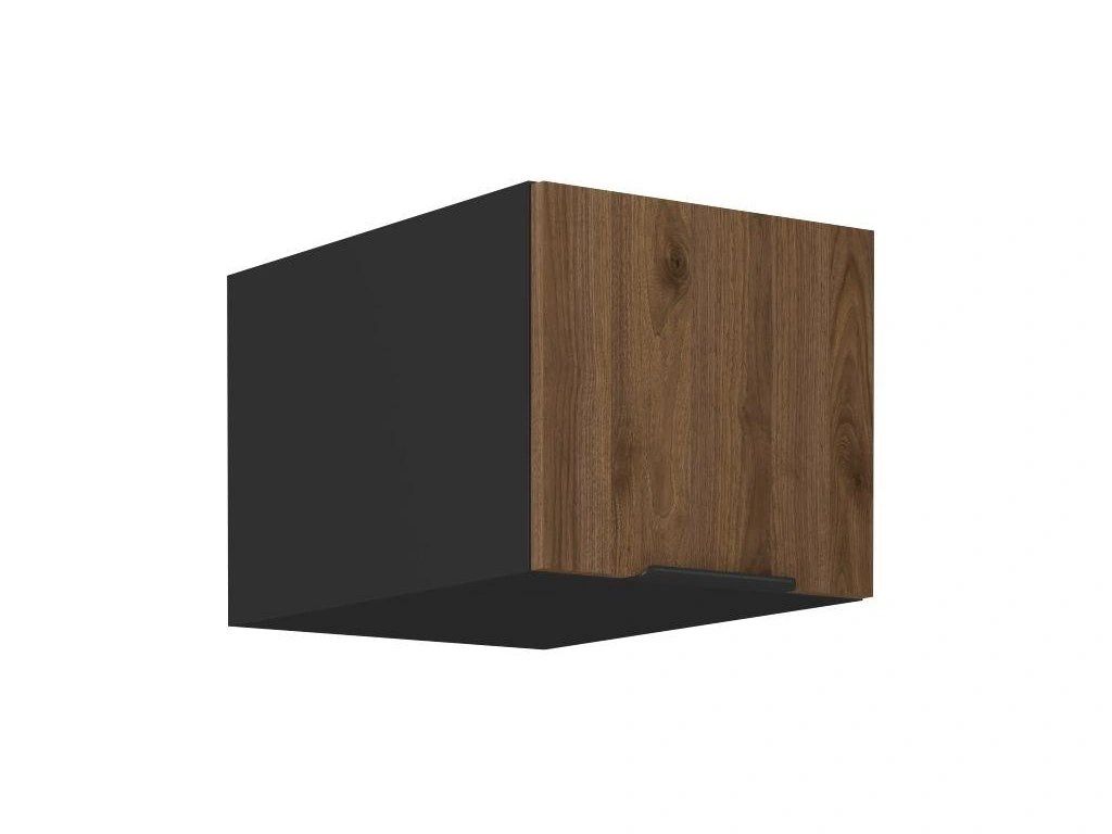 Tiefe Dunstabzugshaube TOVA - Breite 40 cm, Okapi-Nussbaum / Schwarz