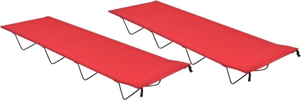 Campingbetten 2 Stk. 180x60x19 cm Oxford-Gewebe und Stahl Rot