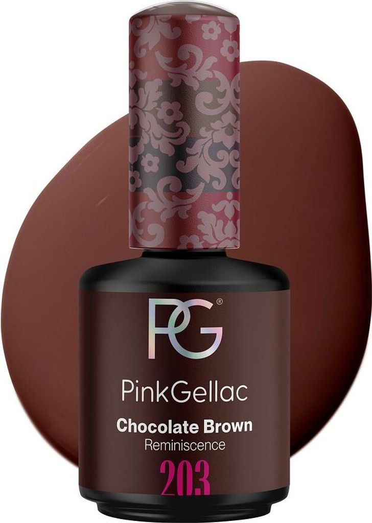 Pink Gellac - Shellac - Reminiscence - 203 Chocolate Brown - 15 ml