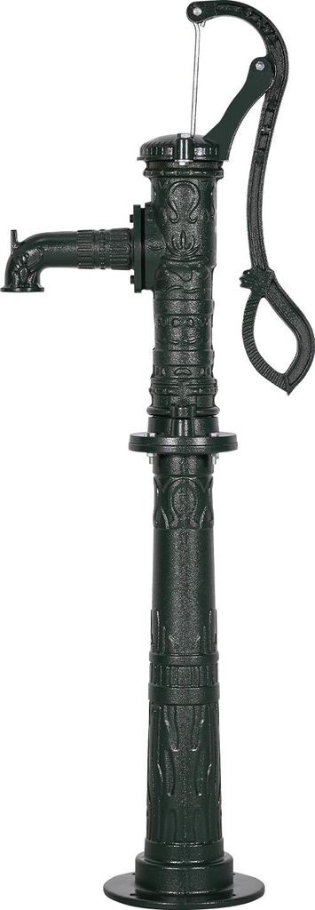 SucceBuy Antike Schwengelpumpe im Vintage-Stil, 6 m Förderhöhe, Gusseisen-Nostalgiepumpe mit erhöhtem Sockel, NPT 1-1/4 Zoll Anschluss, Handpump...