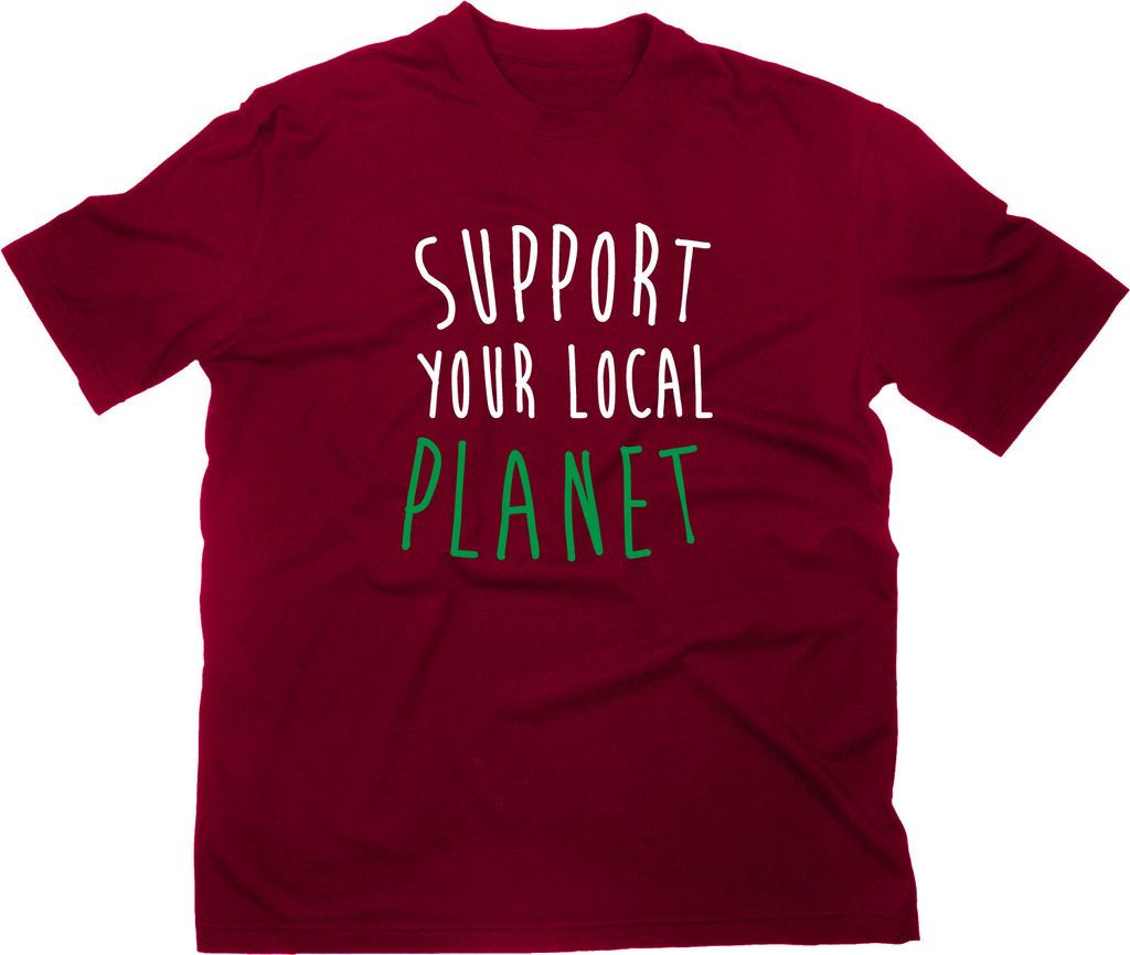 Styletex23 T-Shirt Support Your Local Planet, maroon, XXL