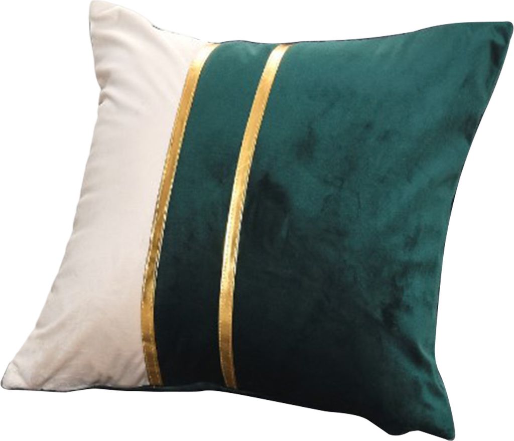 Kissenbezug aus Plüsch, zweifarbig, Spleiß-Kissenbezug, weich, stilvoll, dekorativer Bezug mit verstecktem Reißverschluss für Zuhause