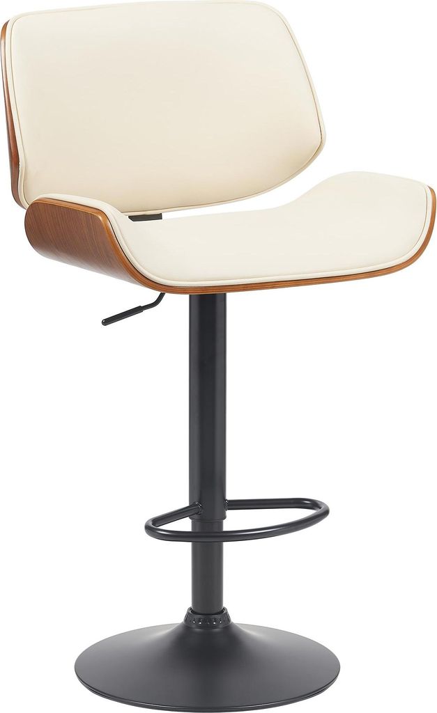 CLP Barhocker Beverley Kunstlederbezug Bugholz höhenverstellbar und drehbar Farbe:walnuss/creme